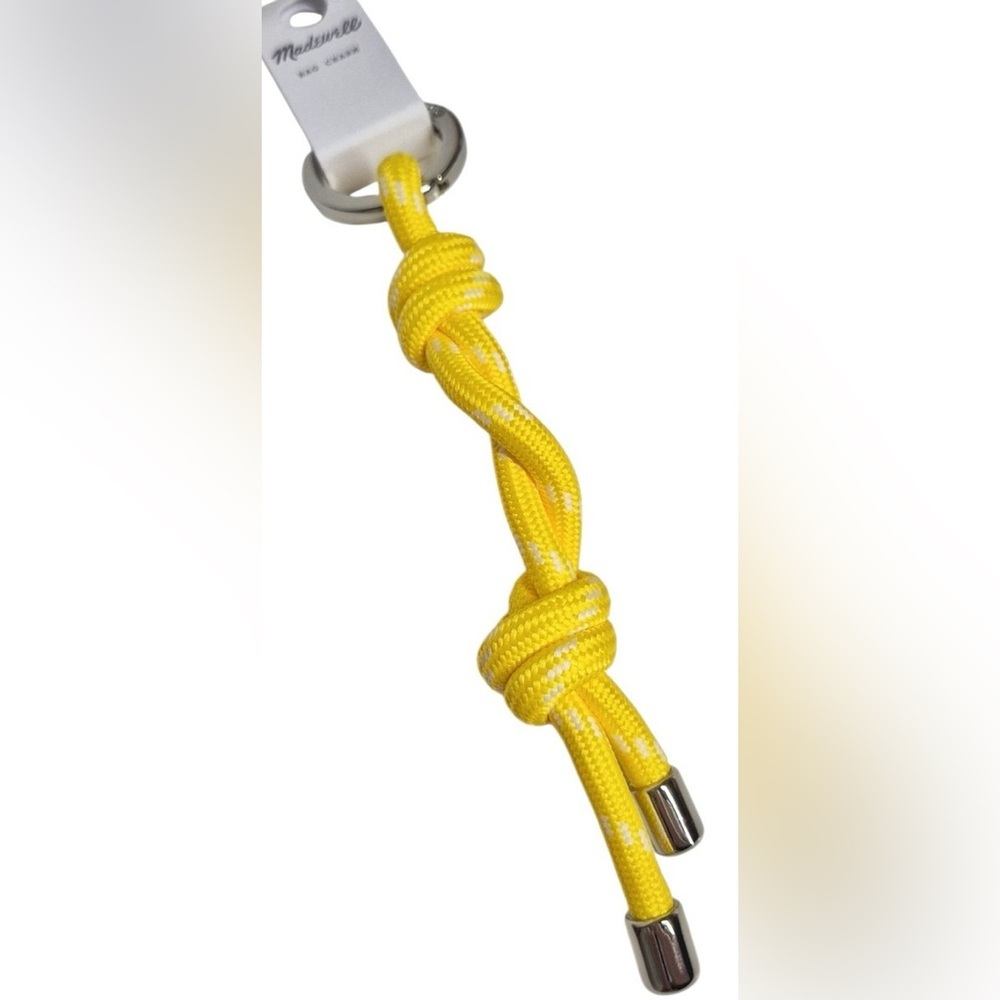NWT Madewell The Twisted Cord Bag Charm Keychain Brilliant Yellow Multi - Picture 2 of 4